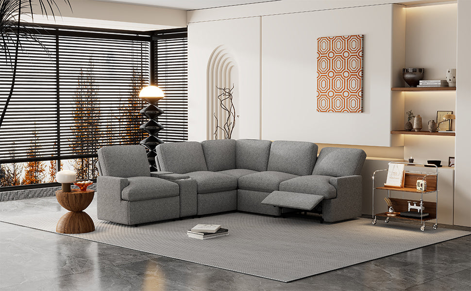 Marcel Contemporary Velvet Recliner Sectional