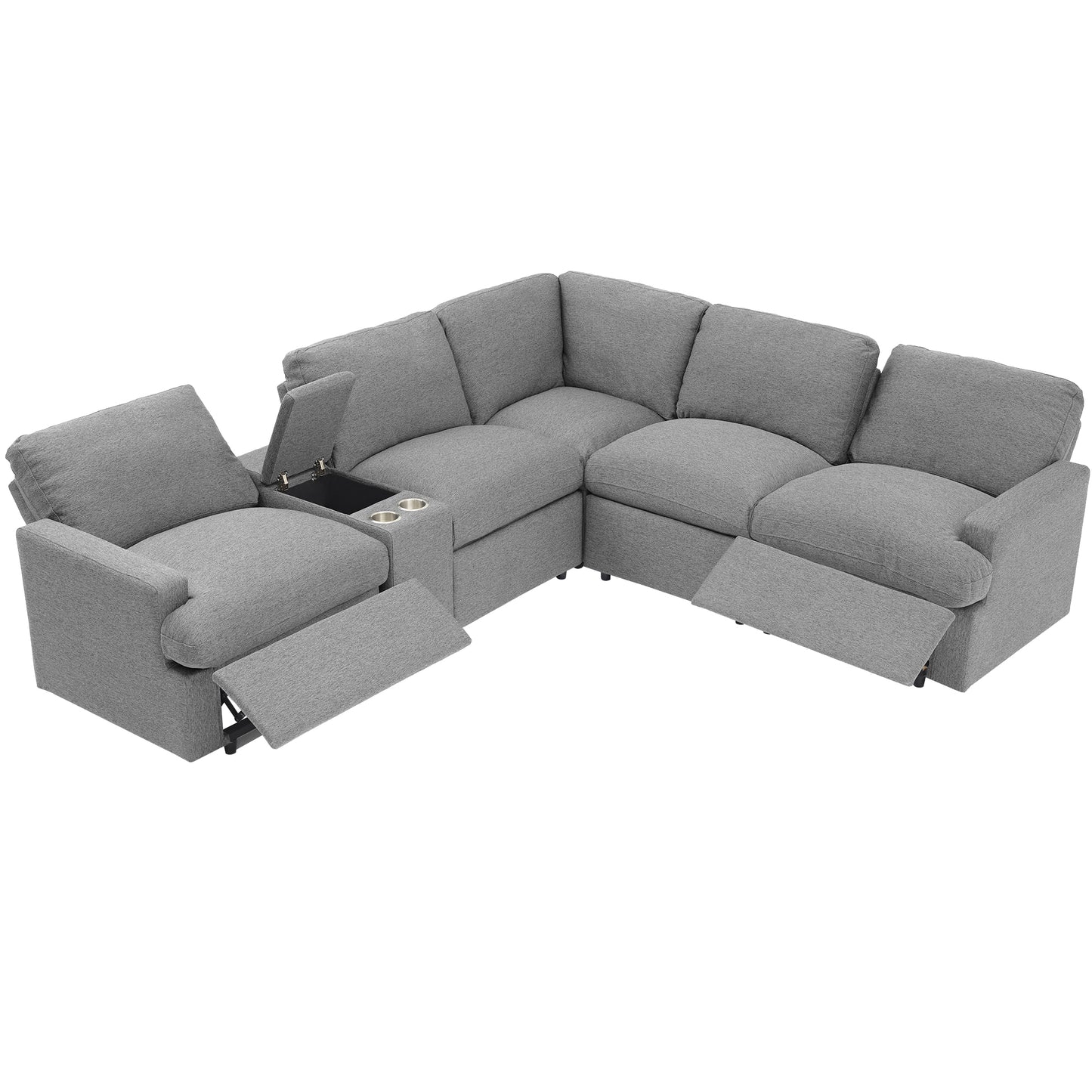 Marcel Contemporary Velvet Recliner Sectional