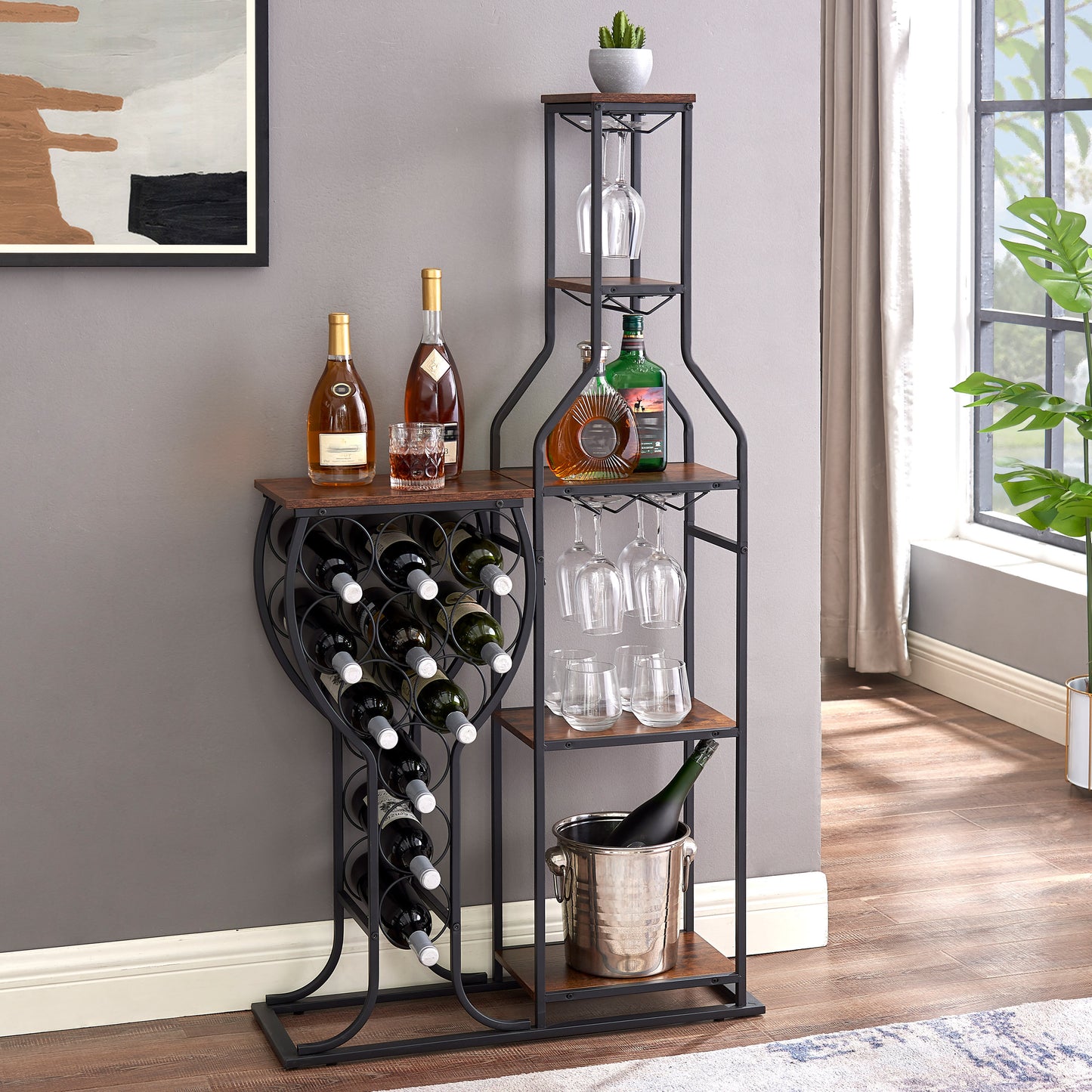 Luz Industrial Standing Wine Rack