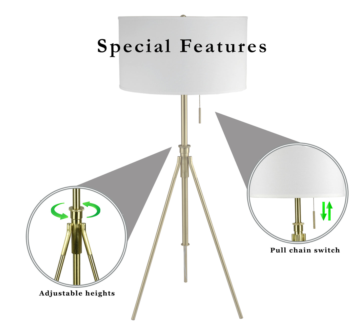 Marites Modern Adjustable Tripod Floor Lamp