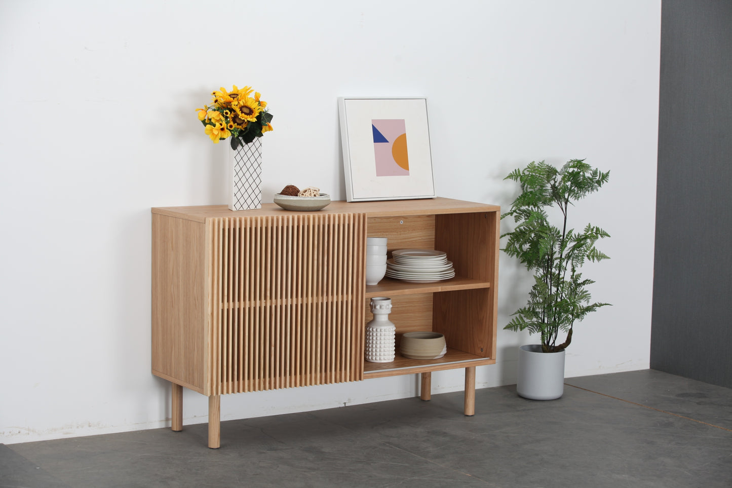 Mission Modern Velvet Storage Cabinet