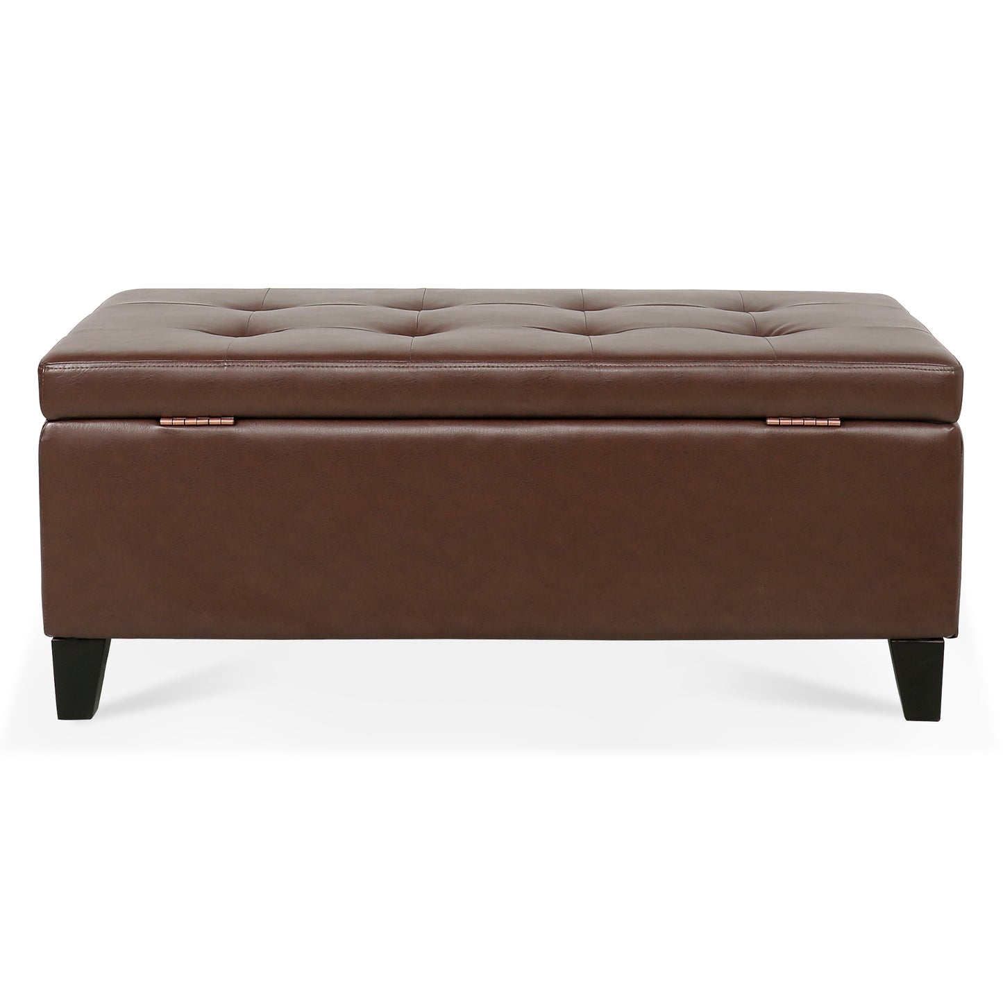 Marites Modern Leather Storage Ottoman