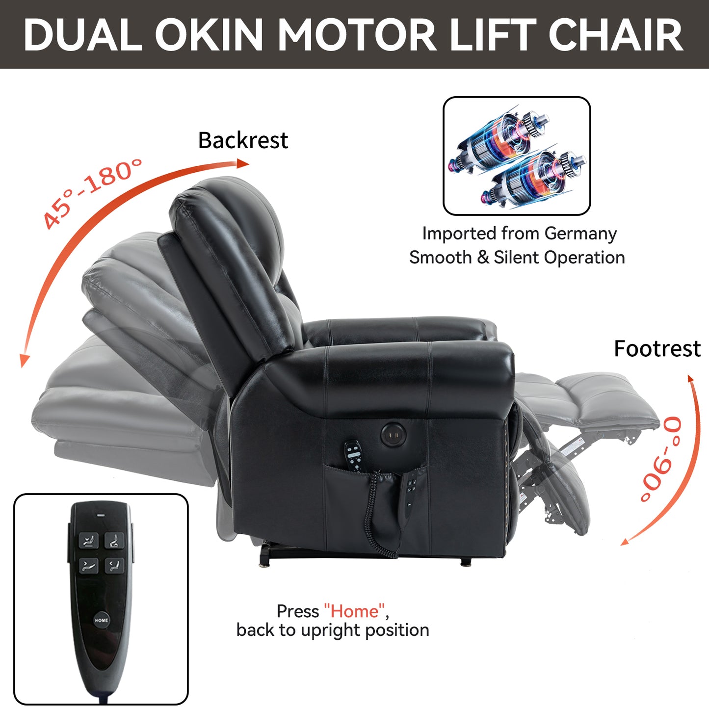 Sonoma Modern Genuine Leather Recliner Chair