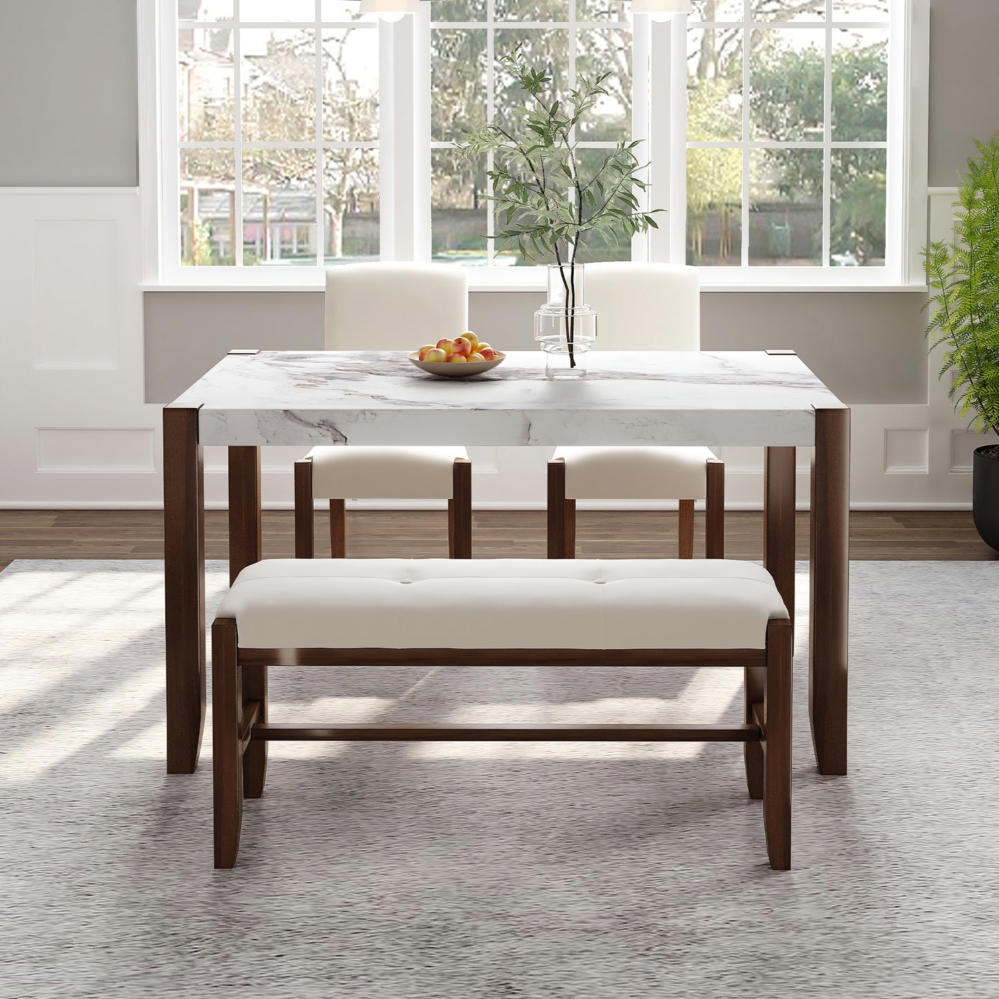 Lazzareschi Modern Marble Dining Set