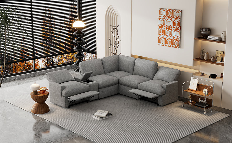 Marcel Contemporary Velvet Recliner Sectional