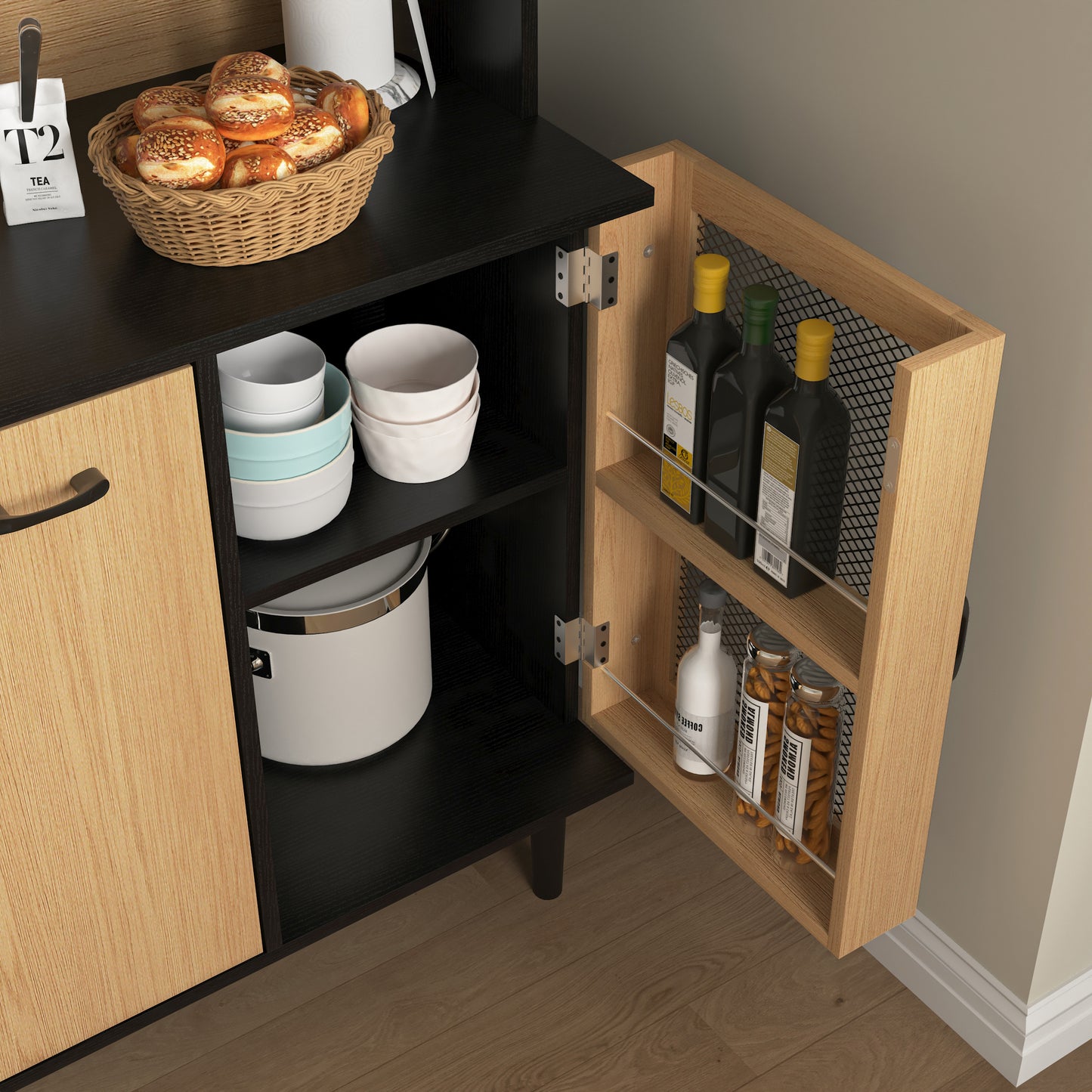 Somerset Modern Velvet Buffet Sideboard Cabinet