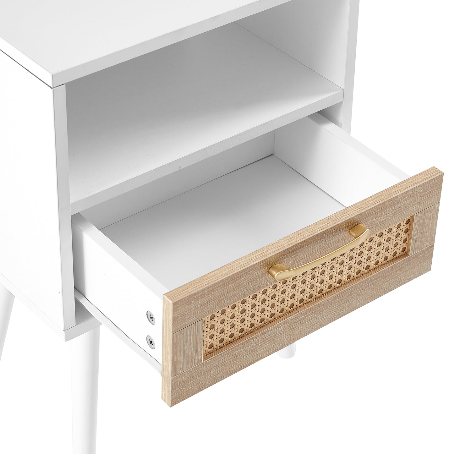 Lazzareschi Modern Rattan Wood End Table