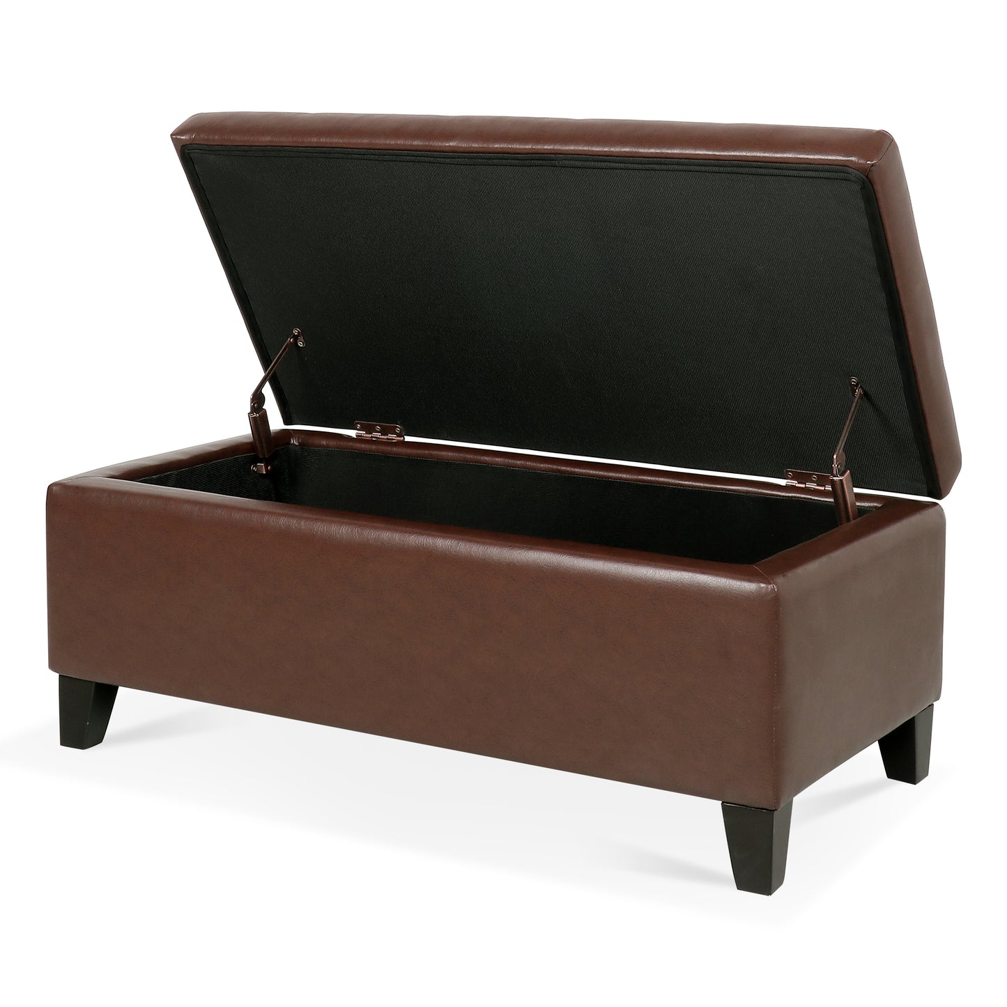 Marites Modern Leather Storage Ottoman