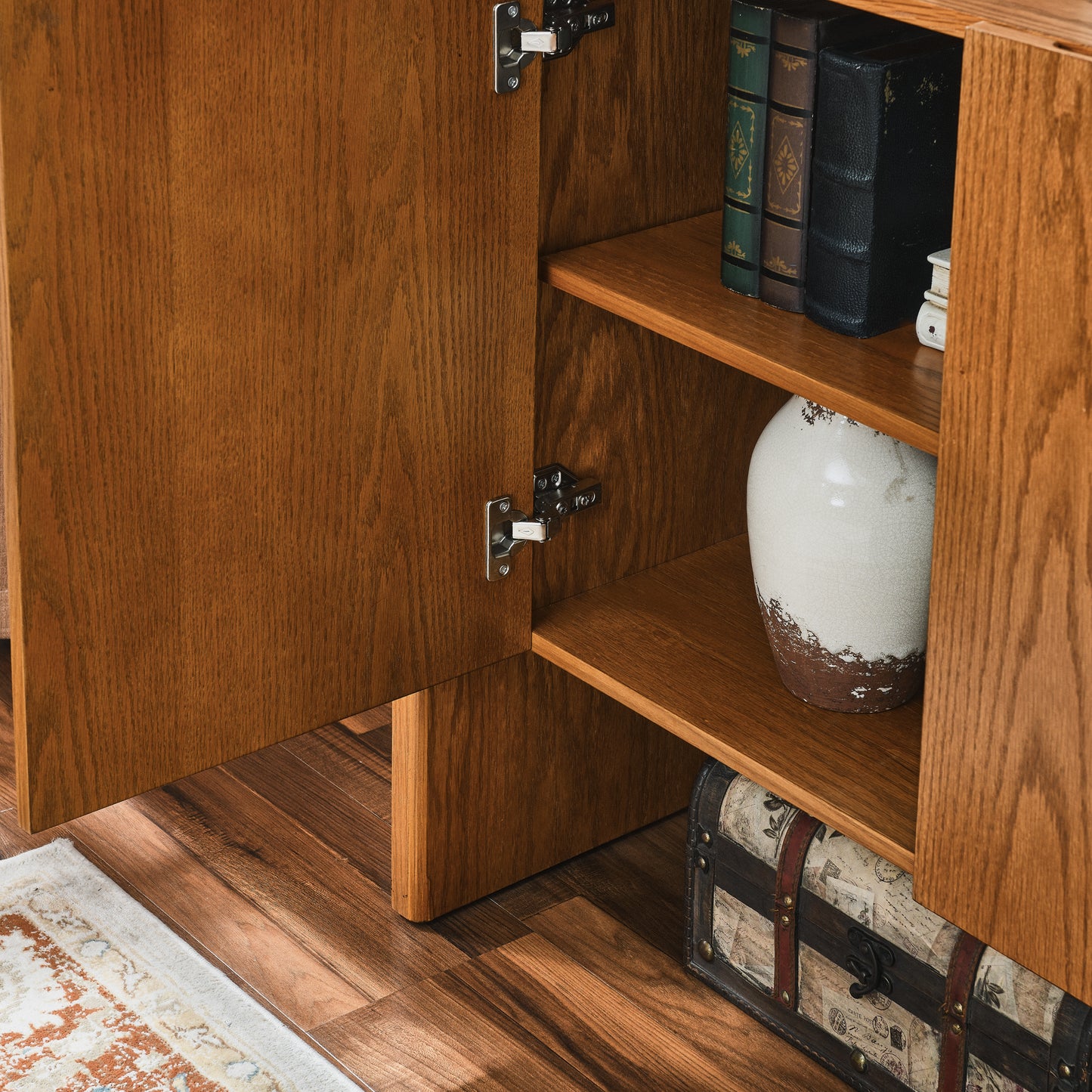 Kingsly Mid-Century Wood Storage Cabinet