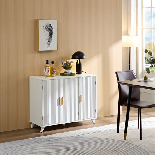 Marites Modern Wavy Texture Accent Cabinet