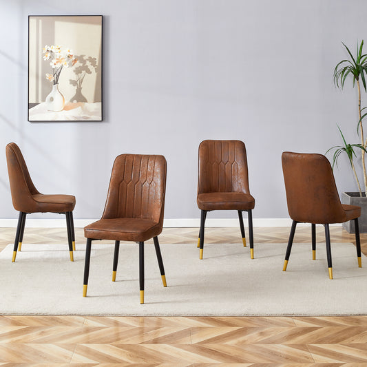 Justo Contemporary Velvet Metal legs Dining Chairs