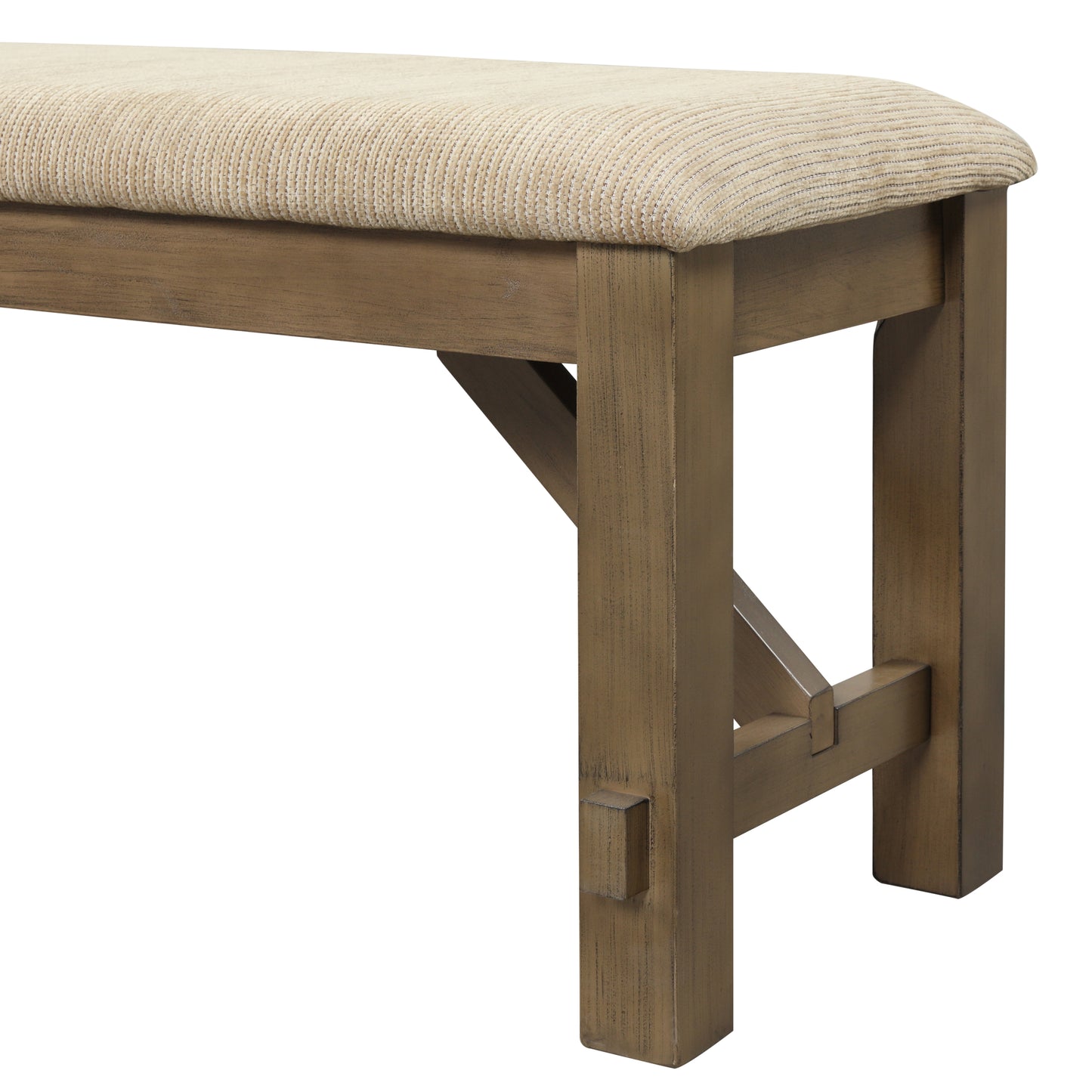 Lazzareschi Craftsman Raven Wood Fabric Bench