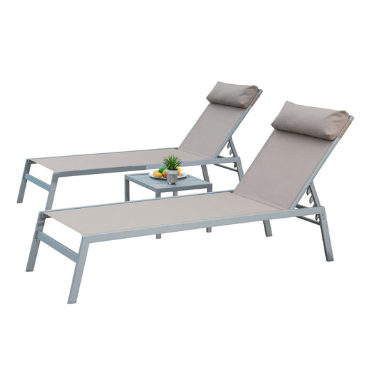 Marcel Modern Aluminum Patio Lounger