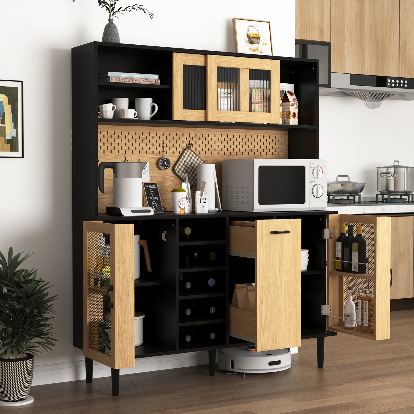 Somerset Modern Velvet Buffet Sideboard Cabinet