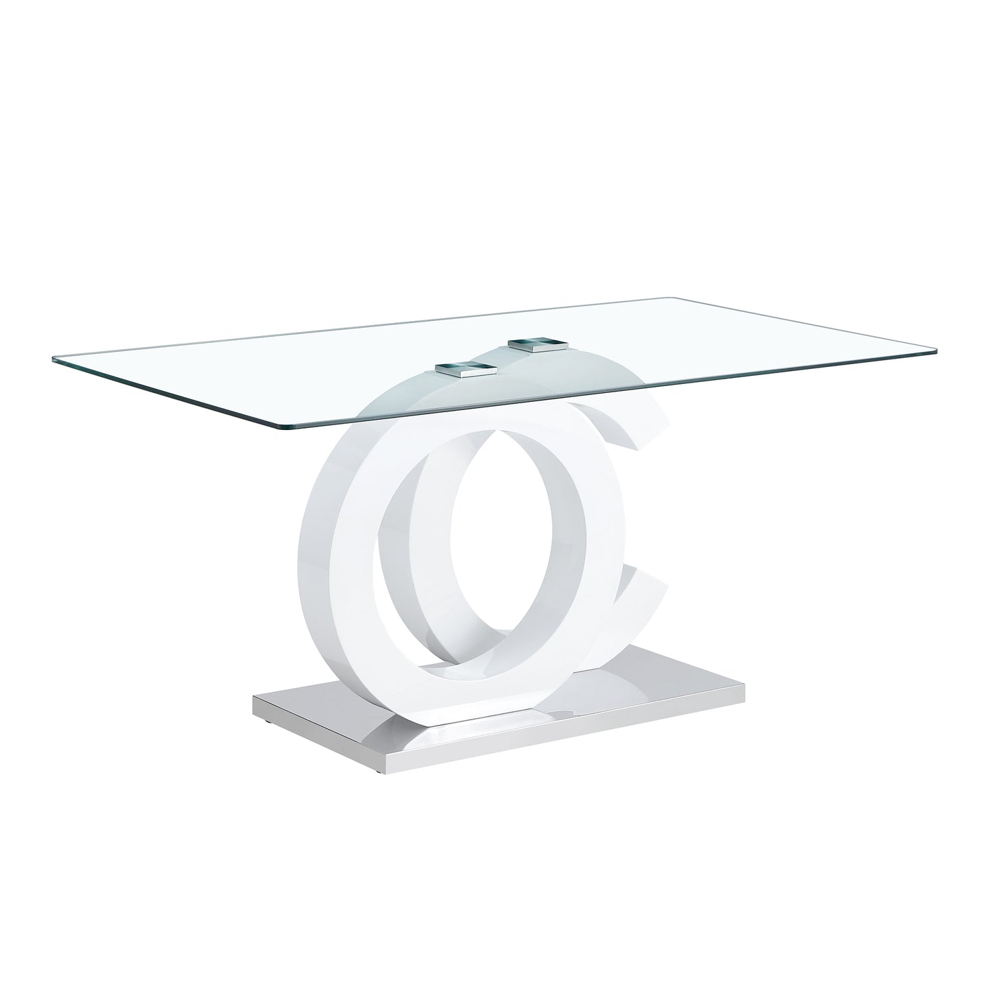 Marites Modern Minimalist Glass Dining Table