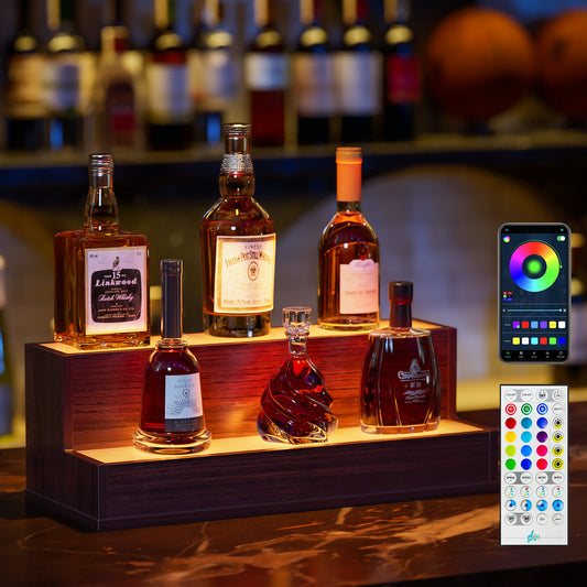 Luz Modern LED Lighted Liquor Bottle Display Shelf