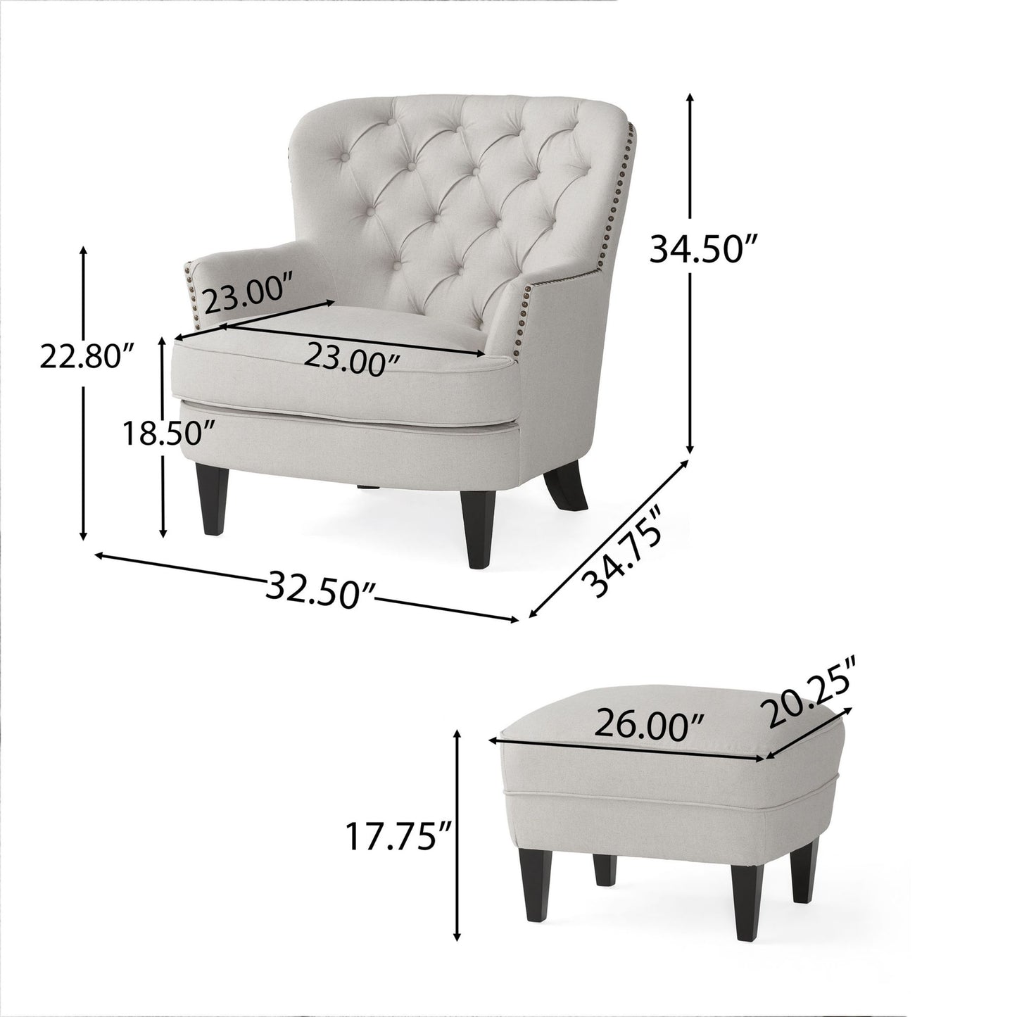 Justo Traditional Upholstered Fabric Club Chair