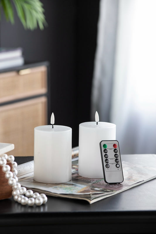 Elmcrest Contemporary Candles with Remote Control Timer