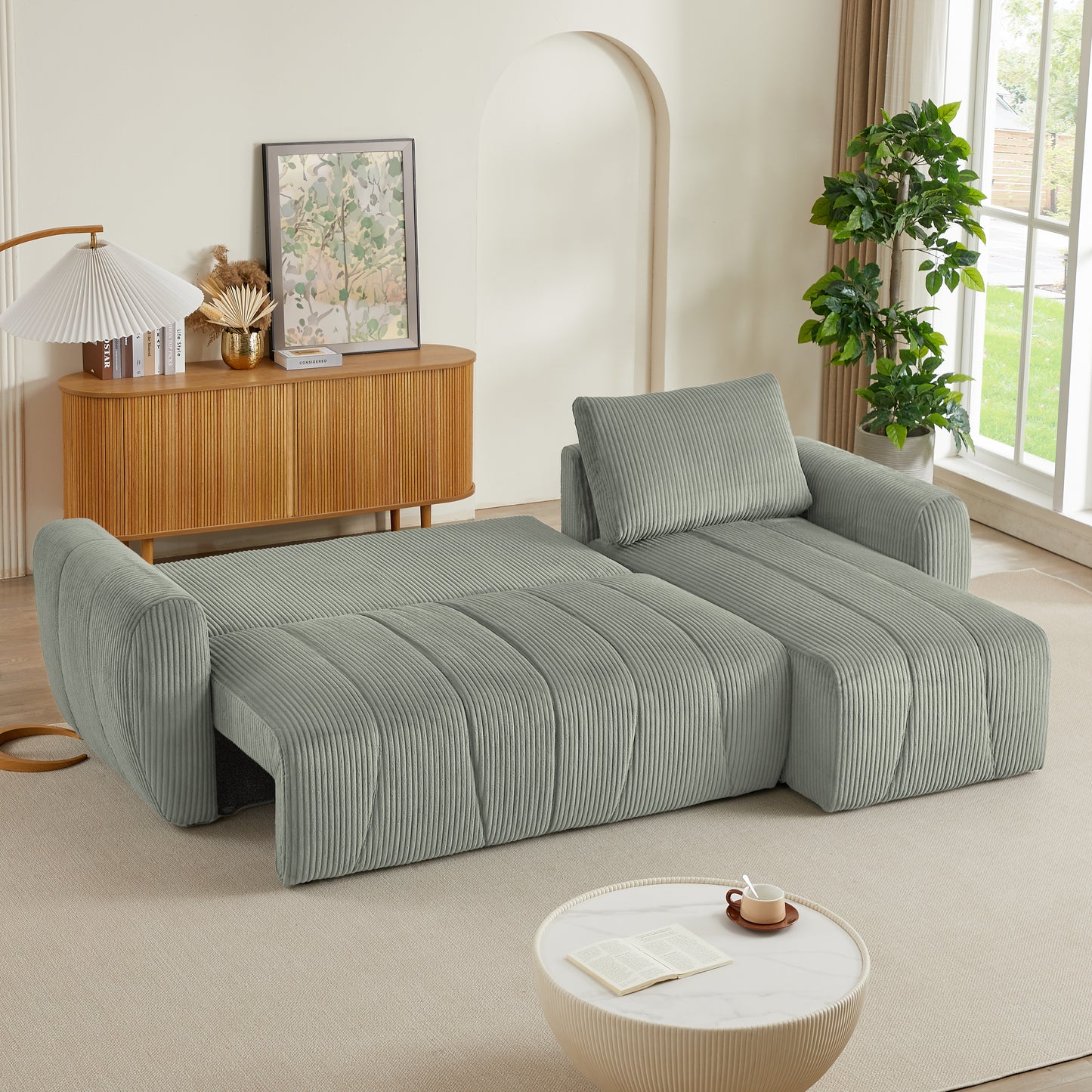 Marcel Mid-Century Convertible L-Shaped Sofa