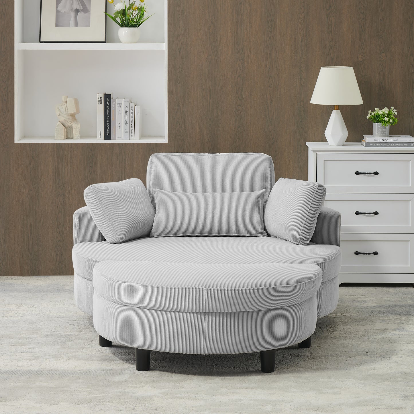 Fremont Contemporary Corduroy Compact Chair