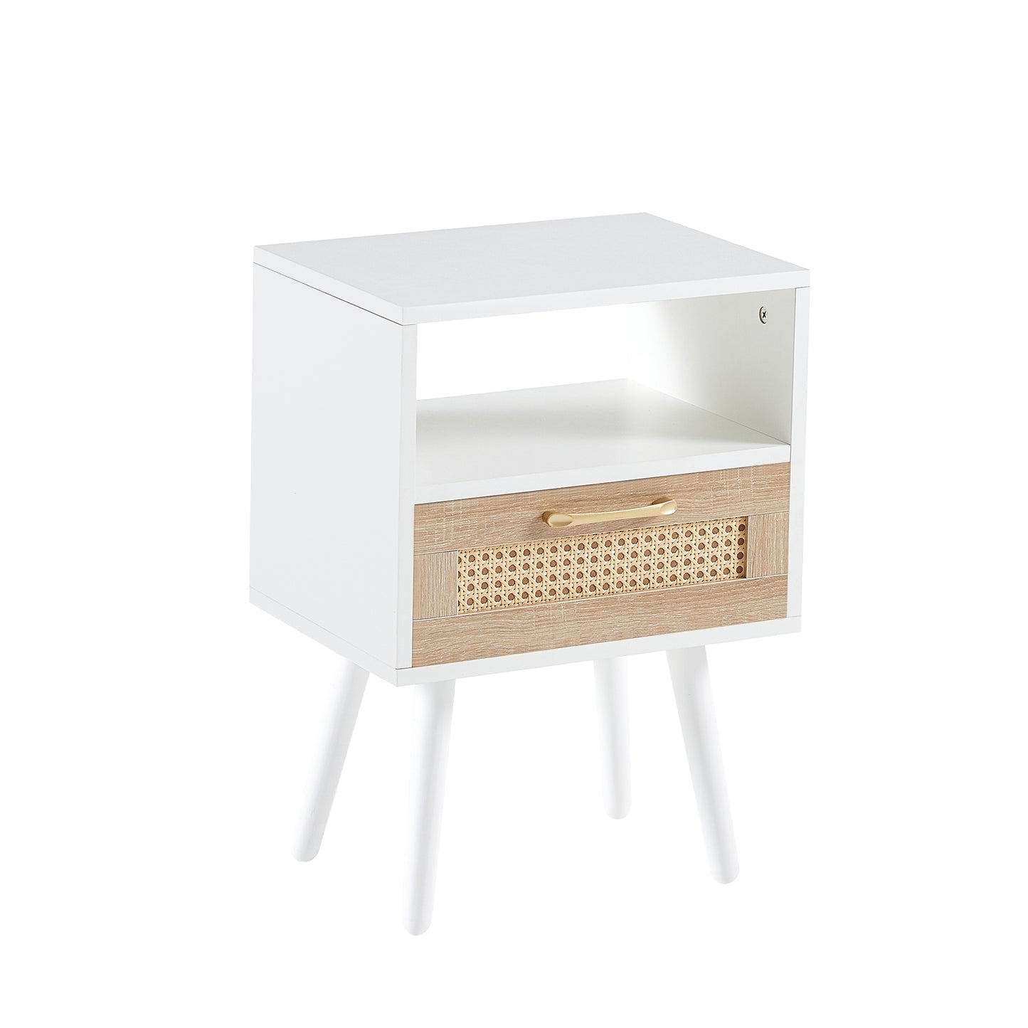 Lazzareschi Modern Rattan Wood End Table