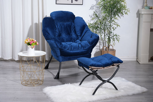 Cleo Modern  Cotton Lounge Chair