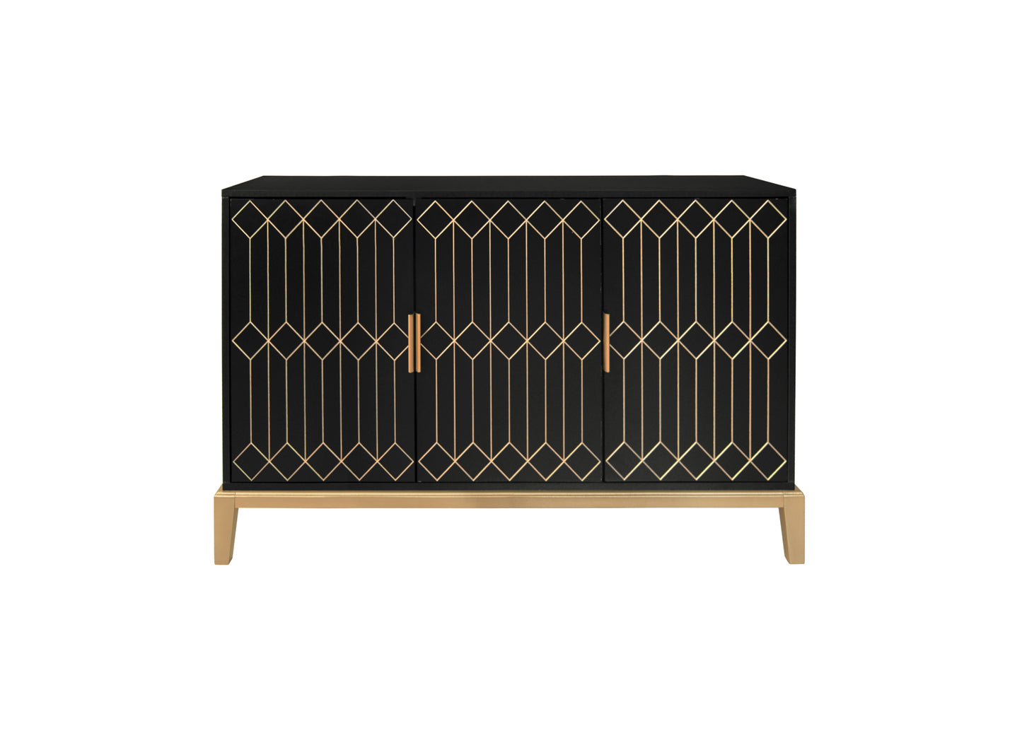 Emery Mid-Century Carved Line Storage Cabinet