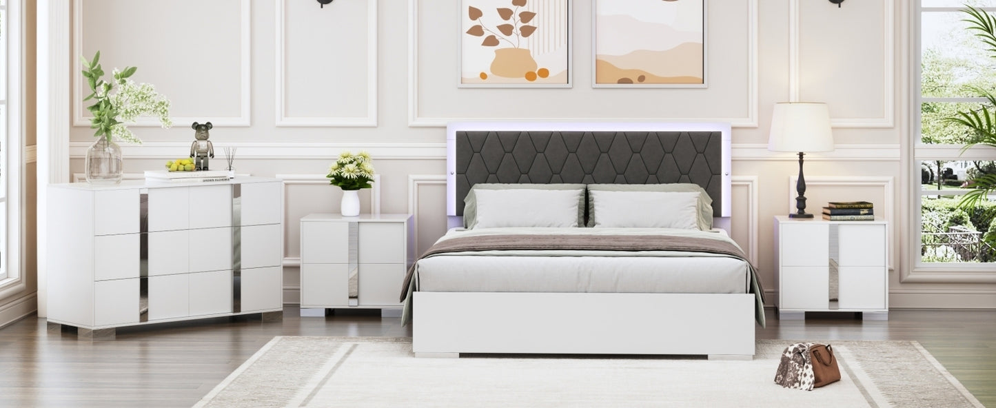 Sonoma Contemporary LED Upholstered Bedroom Set