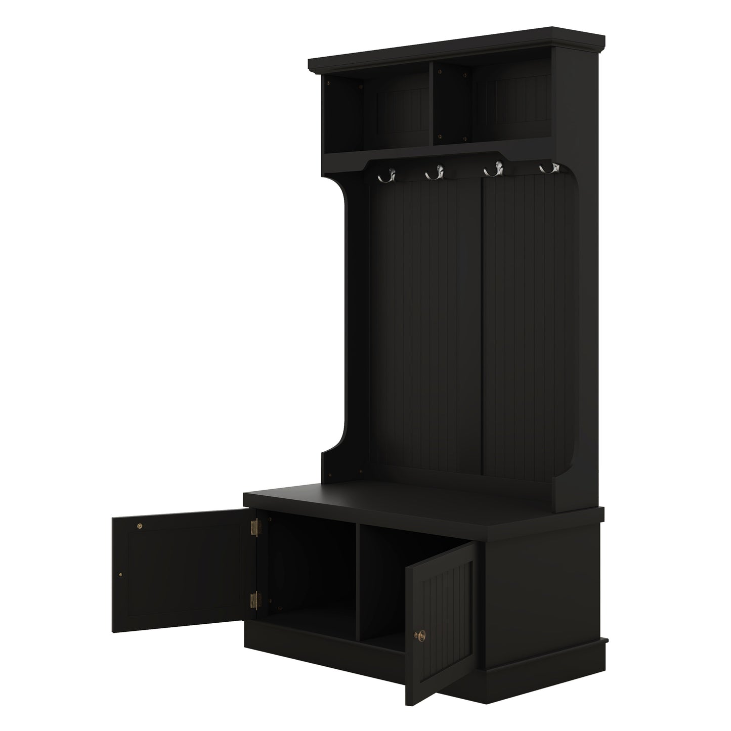 Niles Modern Storage Bench Coat Rack