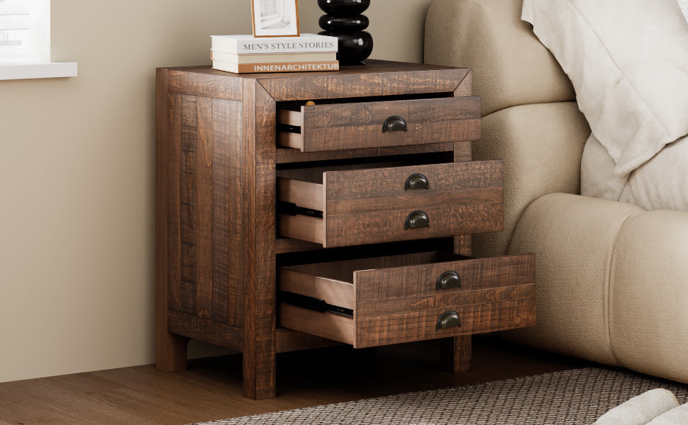 Ghivi Craftsman Rustic Nightstand