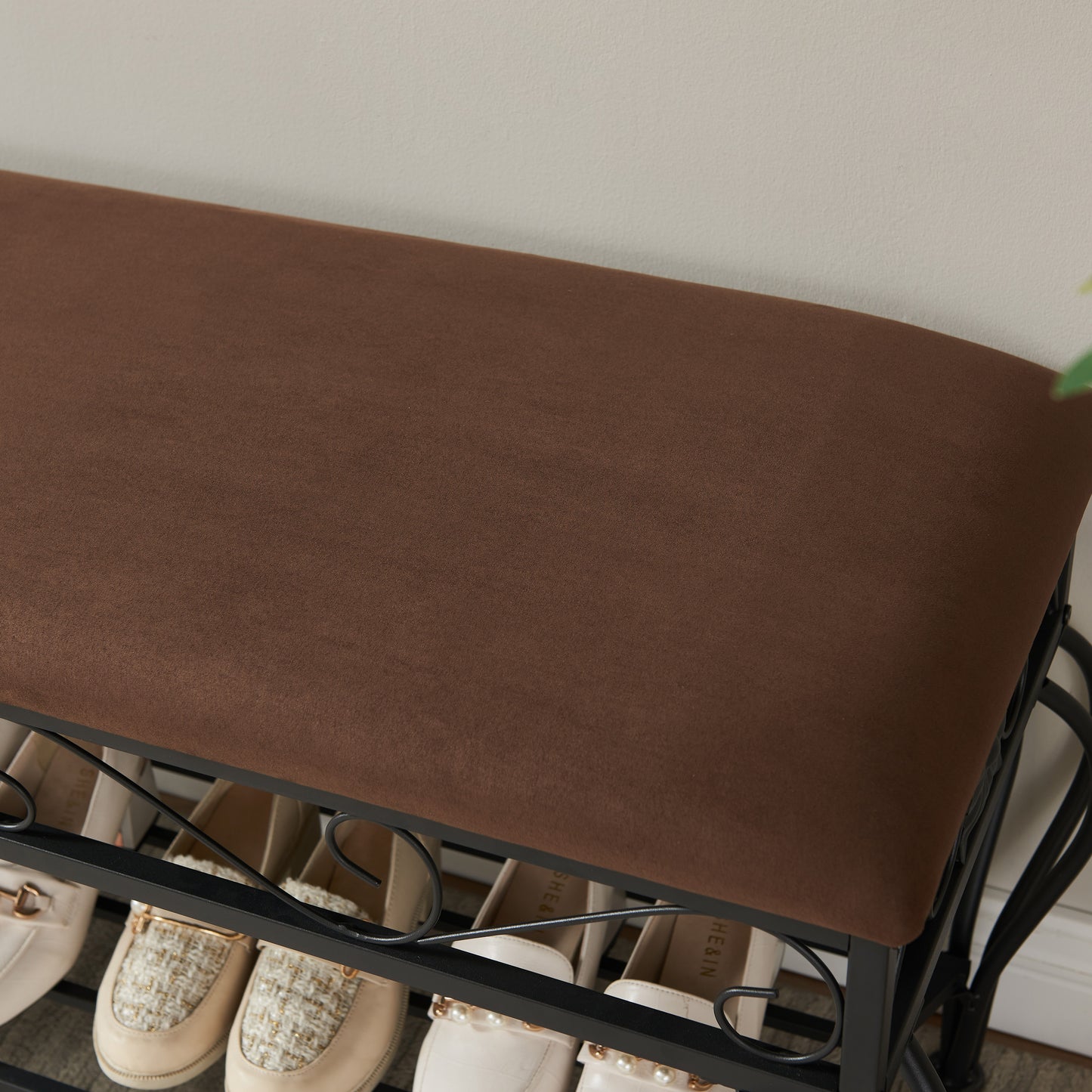 Justo Industrial Rustic Shoe Bench