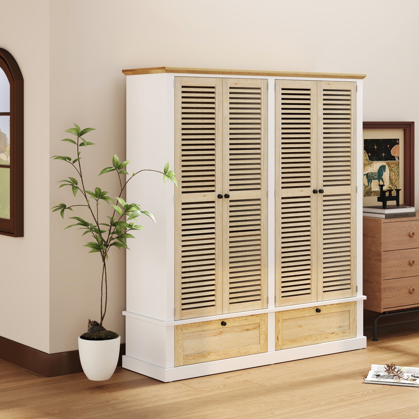 Niles Contemporary Shutter Door Wardrobe