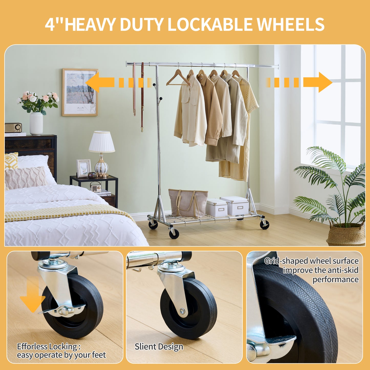Justo Industrial Heavy Duty Rolling Rack