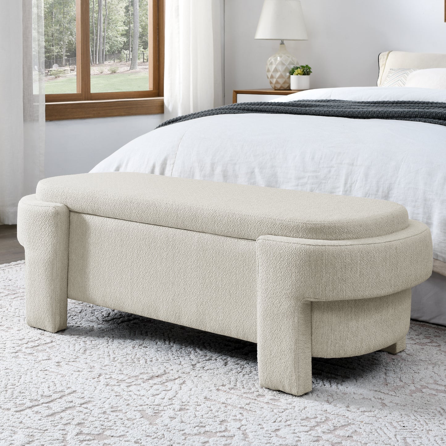 Centerville Contemporary Linen Storage Bench