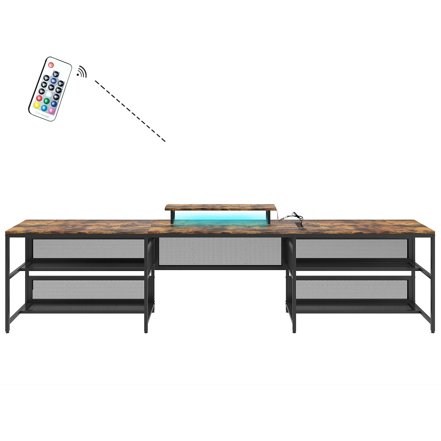 Elmcrest Industrial Vintage U Desk Storage