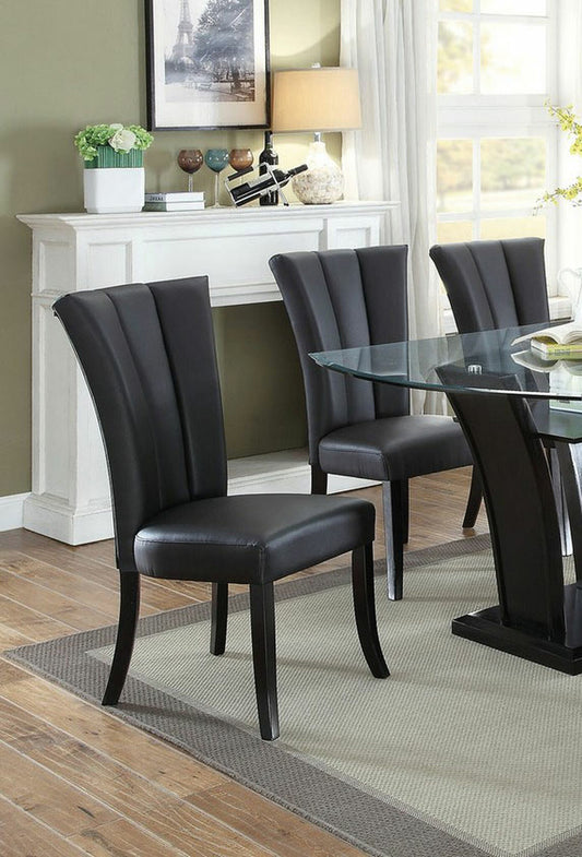 Lula Contemporary Faux Leather Upholstered Flair Back Dining Chairs, Set of 2