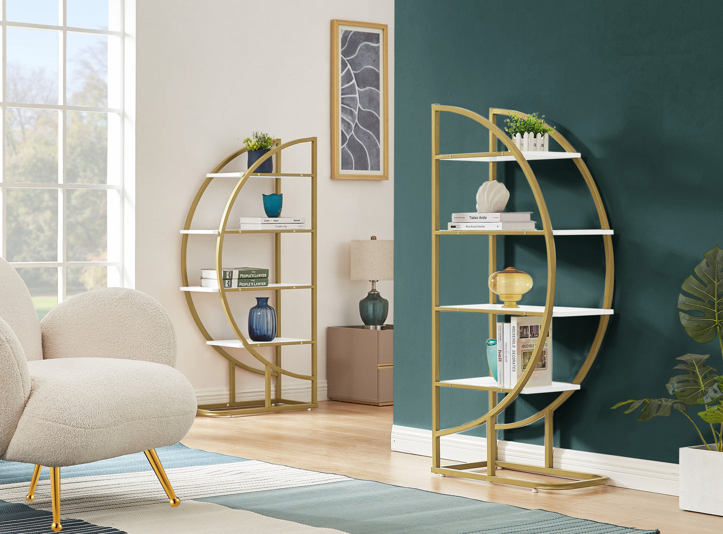 Emery Modern Metal Round Bookshelf