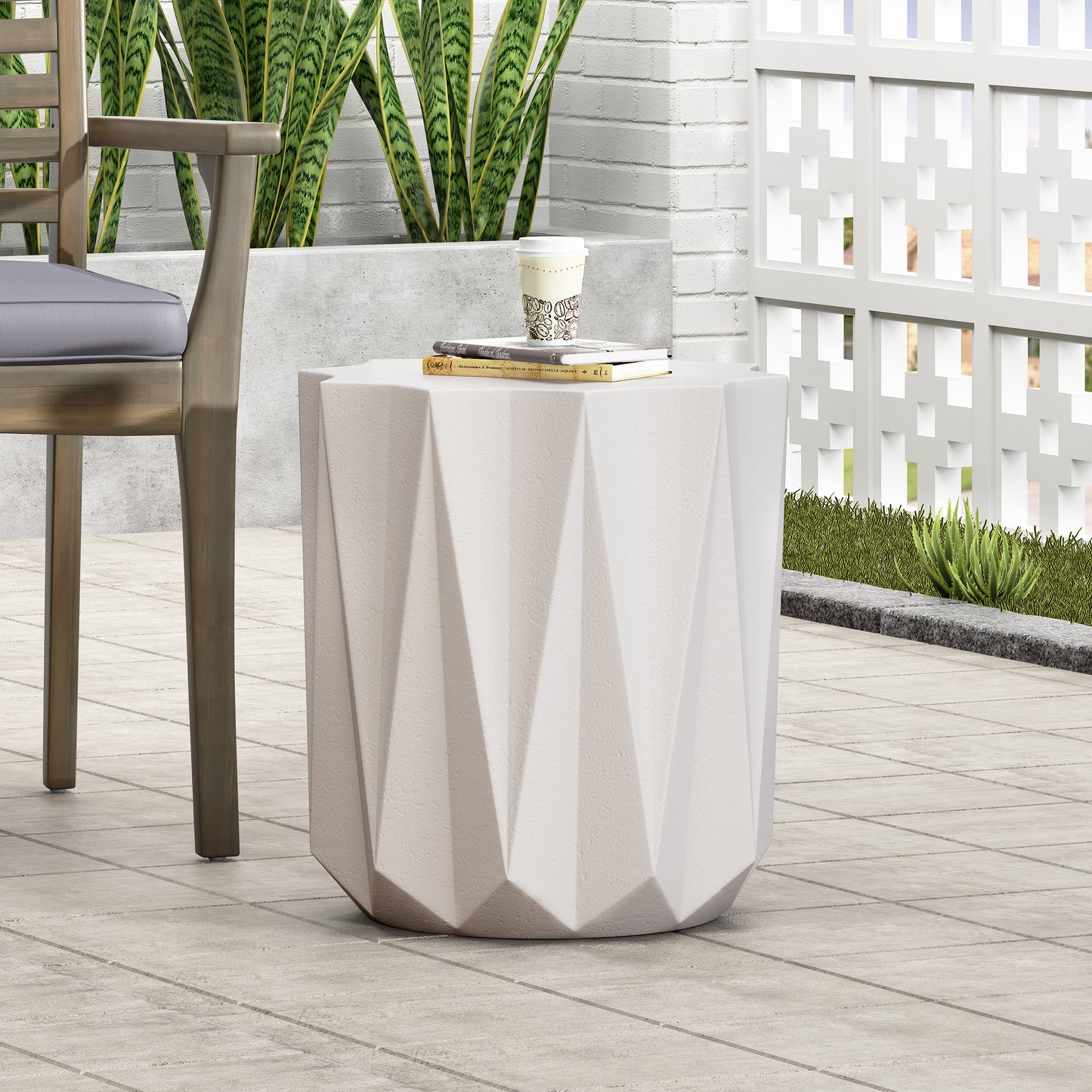 Ghivi Contemporary Outdoor Lightweight Side Table