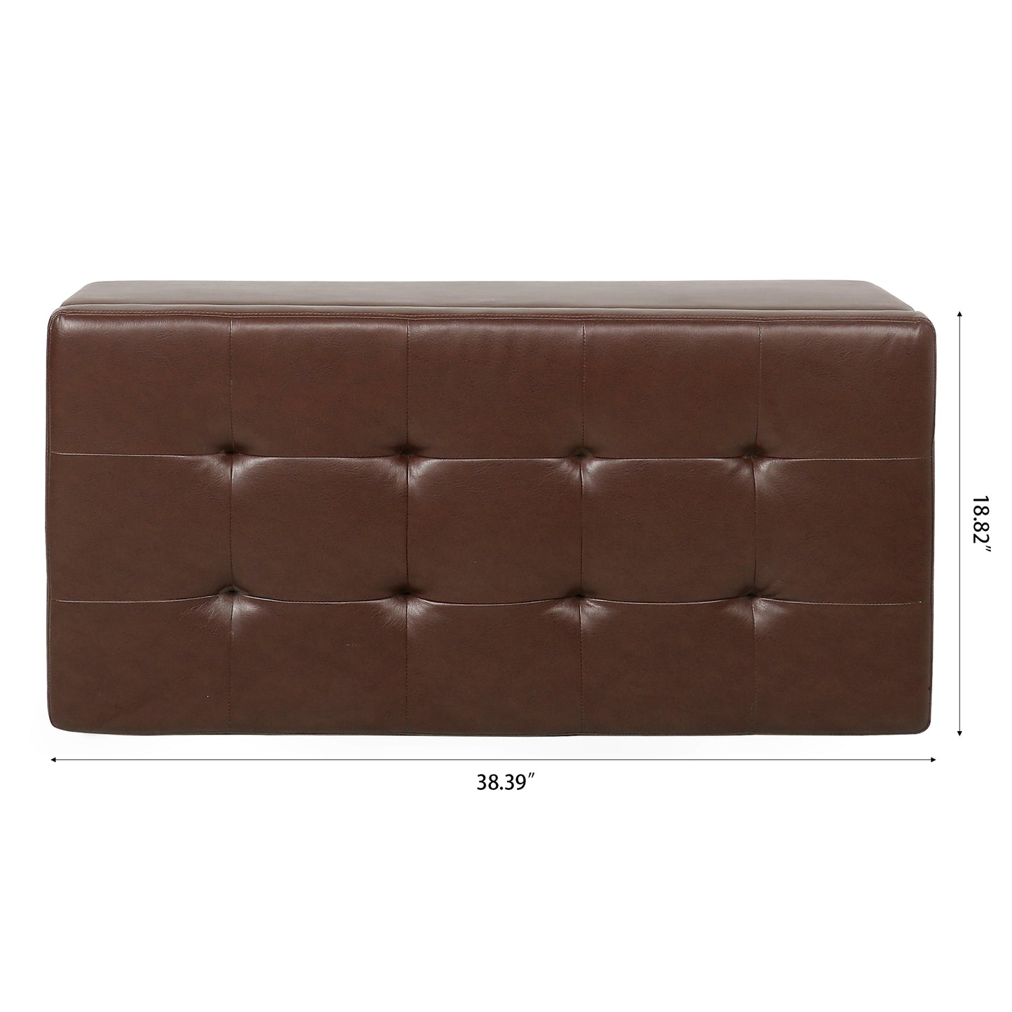 Marites Modern Leather Storage Ottoman