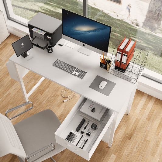 Luz Modern White Computer Desk