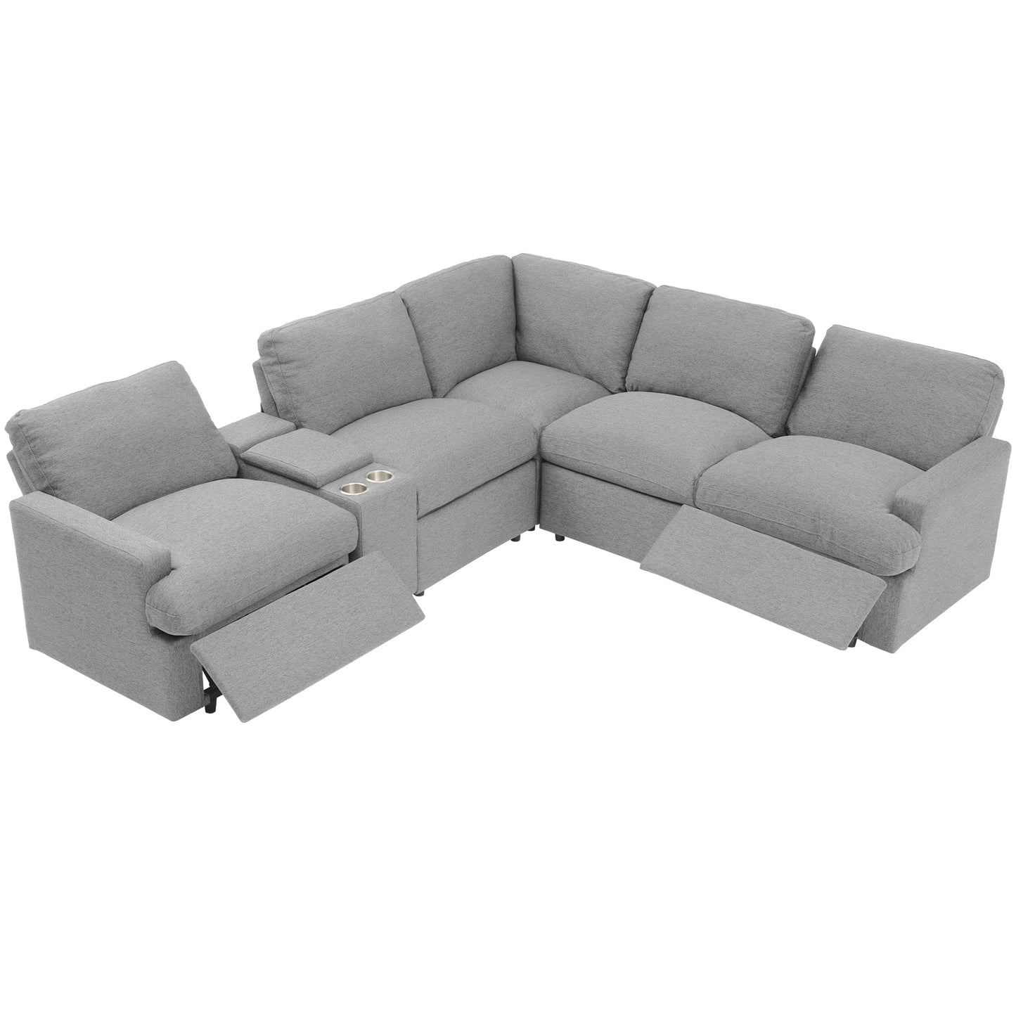 Marcel Contemporary Velvet Recliner Sectional