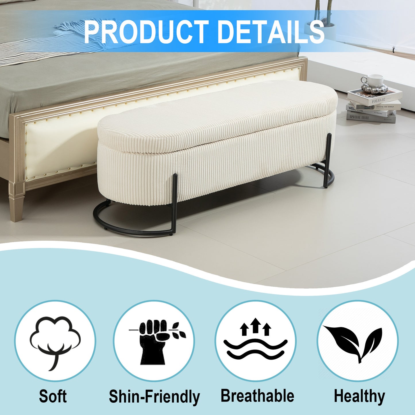 Lula Modern Upholstered Storage Ottoman