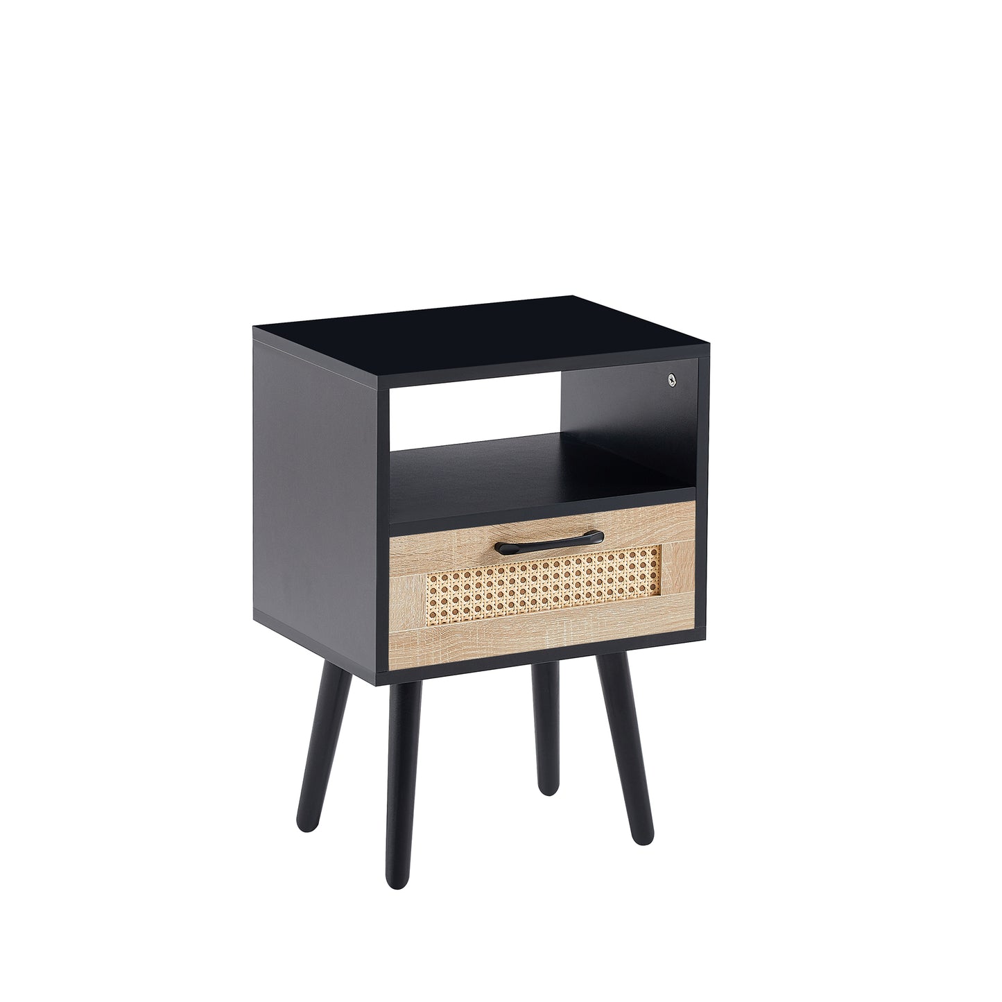Ghivi Modern Rattan End Table Drawer