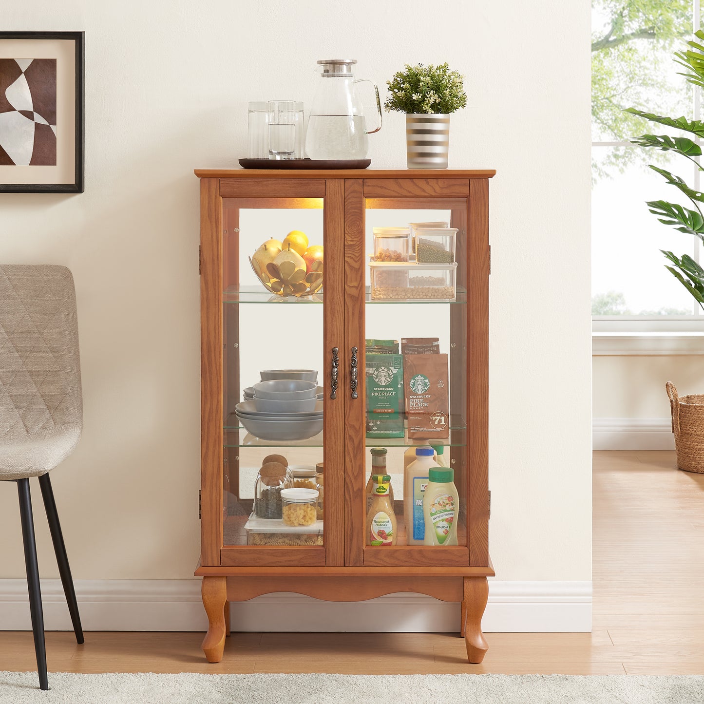 Jiron Traditional Mirrored Display Cabinet