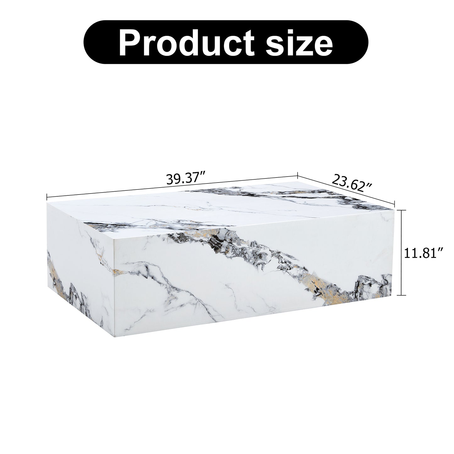 Kingsly Modern Marble Coffee Table
