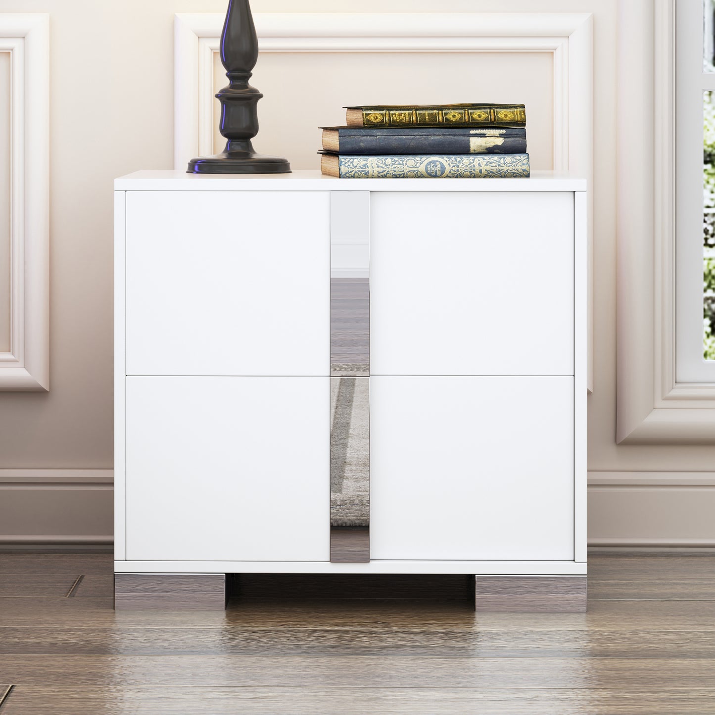 Mission Contemporary Mirrored Elegant Nightstand