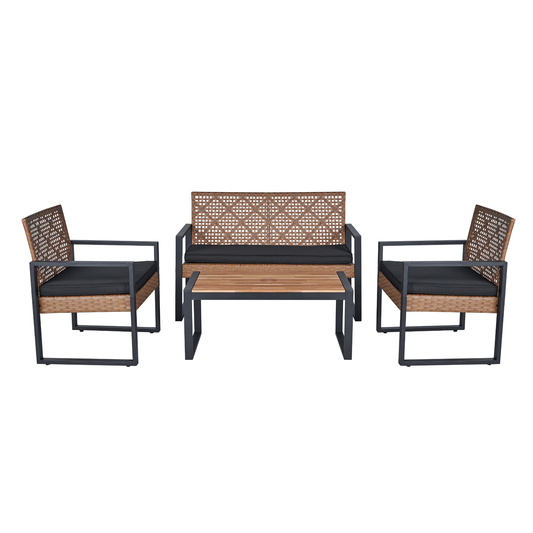 Lula  Modern Acacia Wood Patio Set