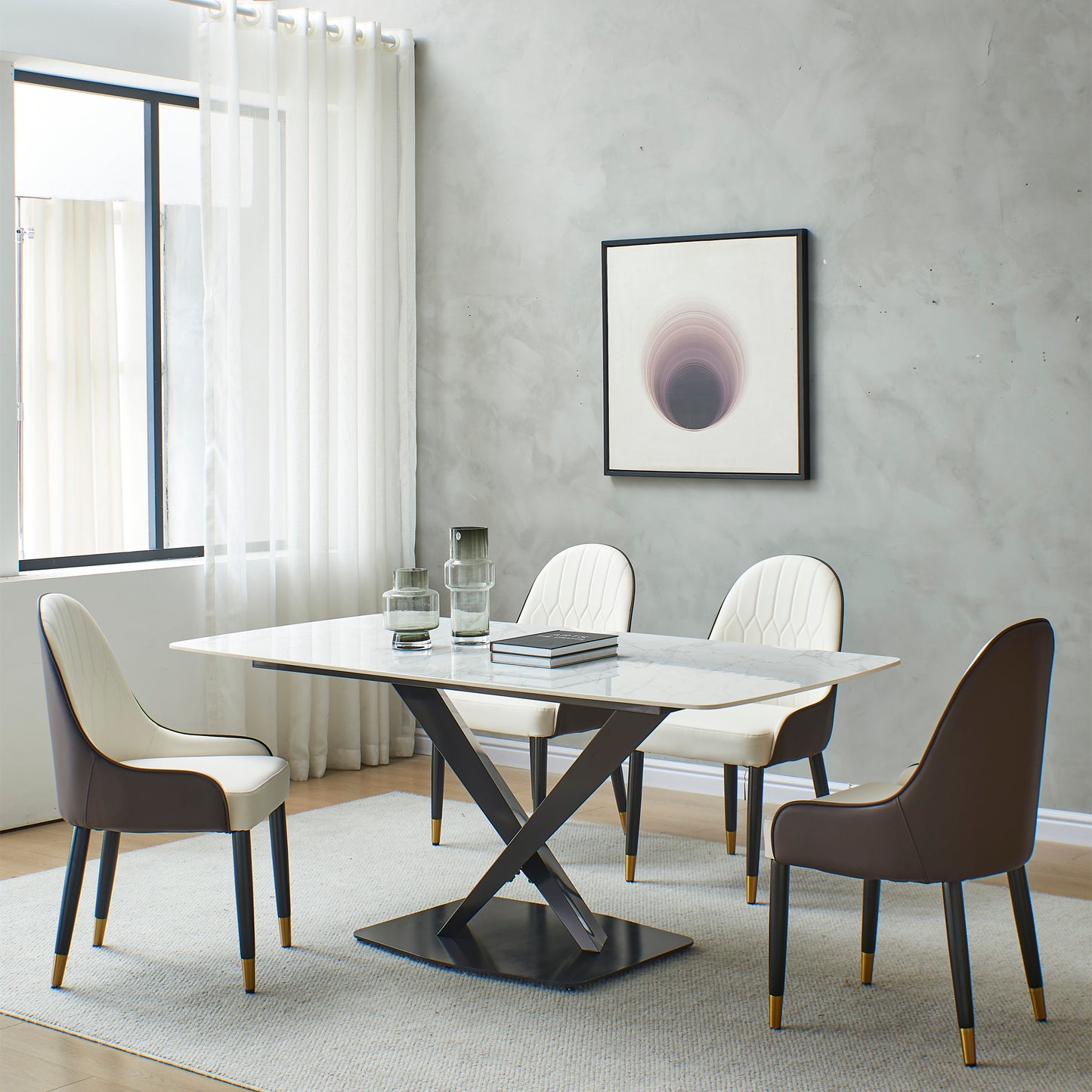 Somerset Modern Aspen Stone Dining Table