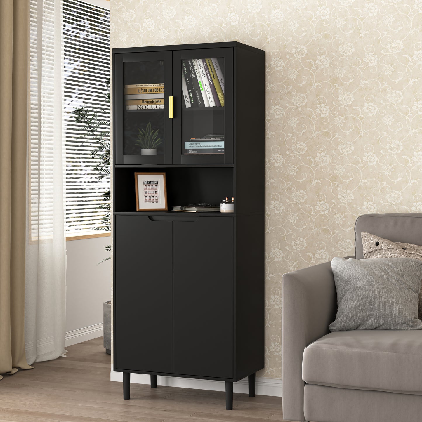 Sonoma Modern Glass Storage Bedroom Cabinet