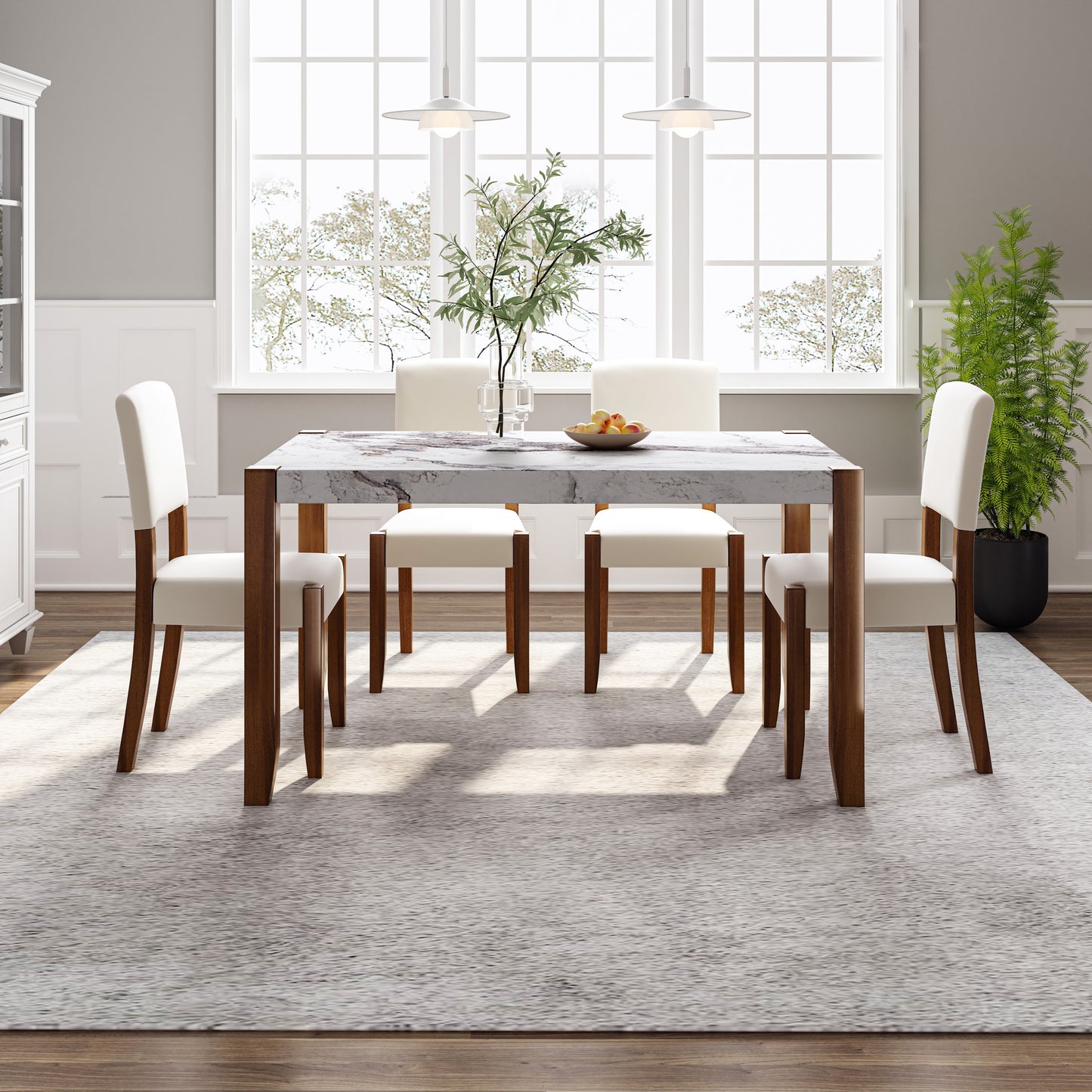 Cleo Modern Marble Dining Set